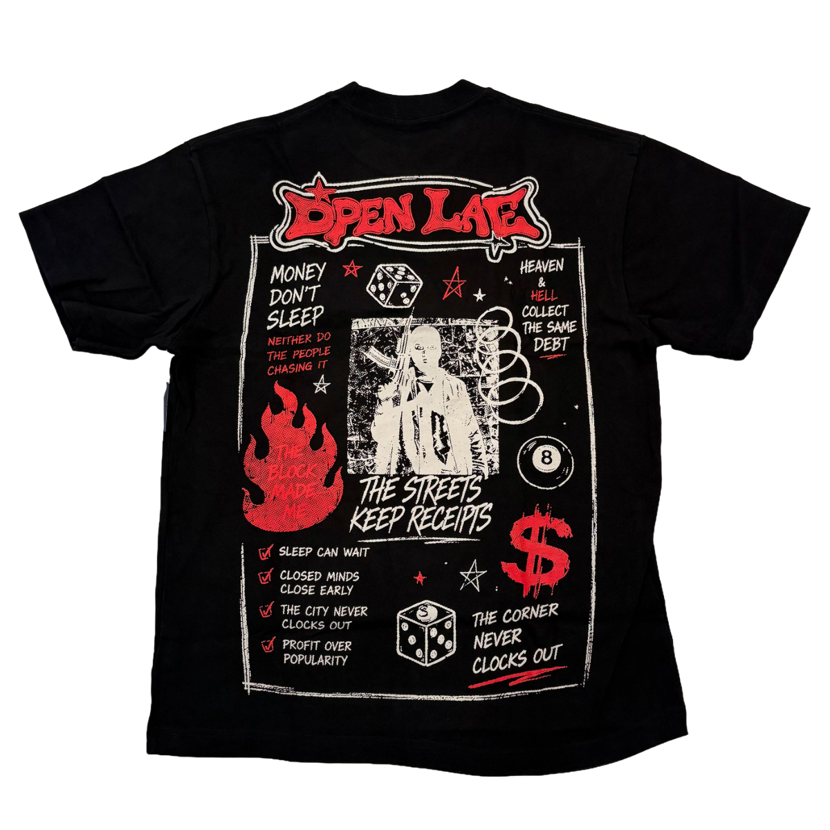 NC 'MONEY DON'T SLEEP' SS TEE (BLK)