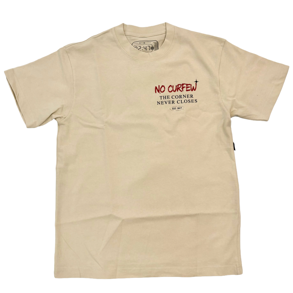 NC 'OPEN LATE RECORDS' SS TEE (TAN)