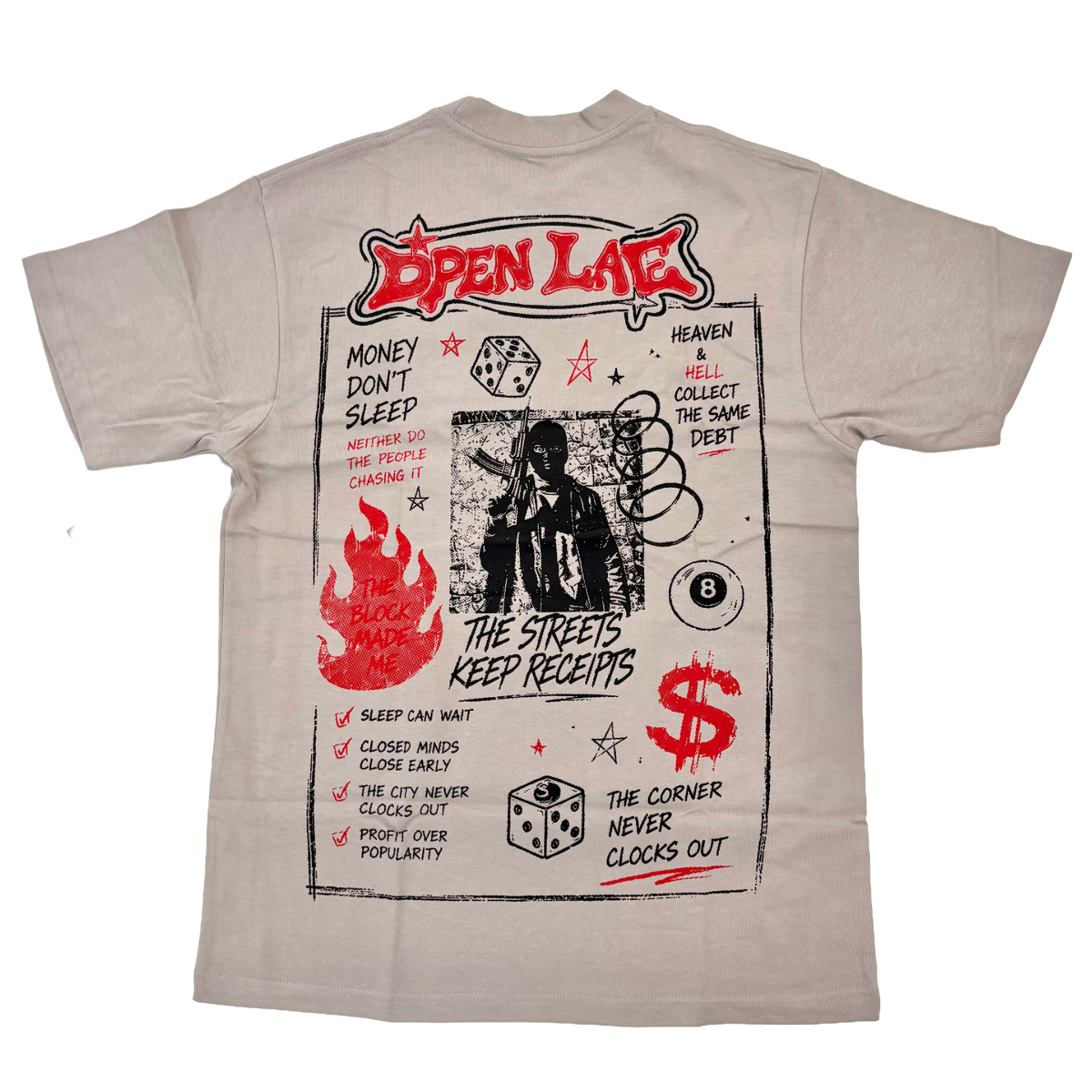 NC 'MONEY DON'T SLEEP' SS TEE (GRY)
