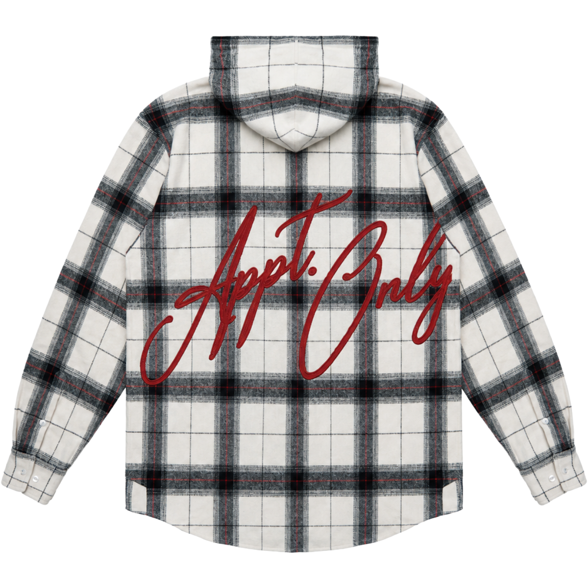 BAO 'TENSION' EMBROIDERED HOODIE FLANNEL (BLK/WHT)