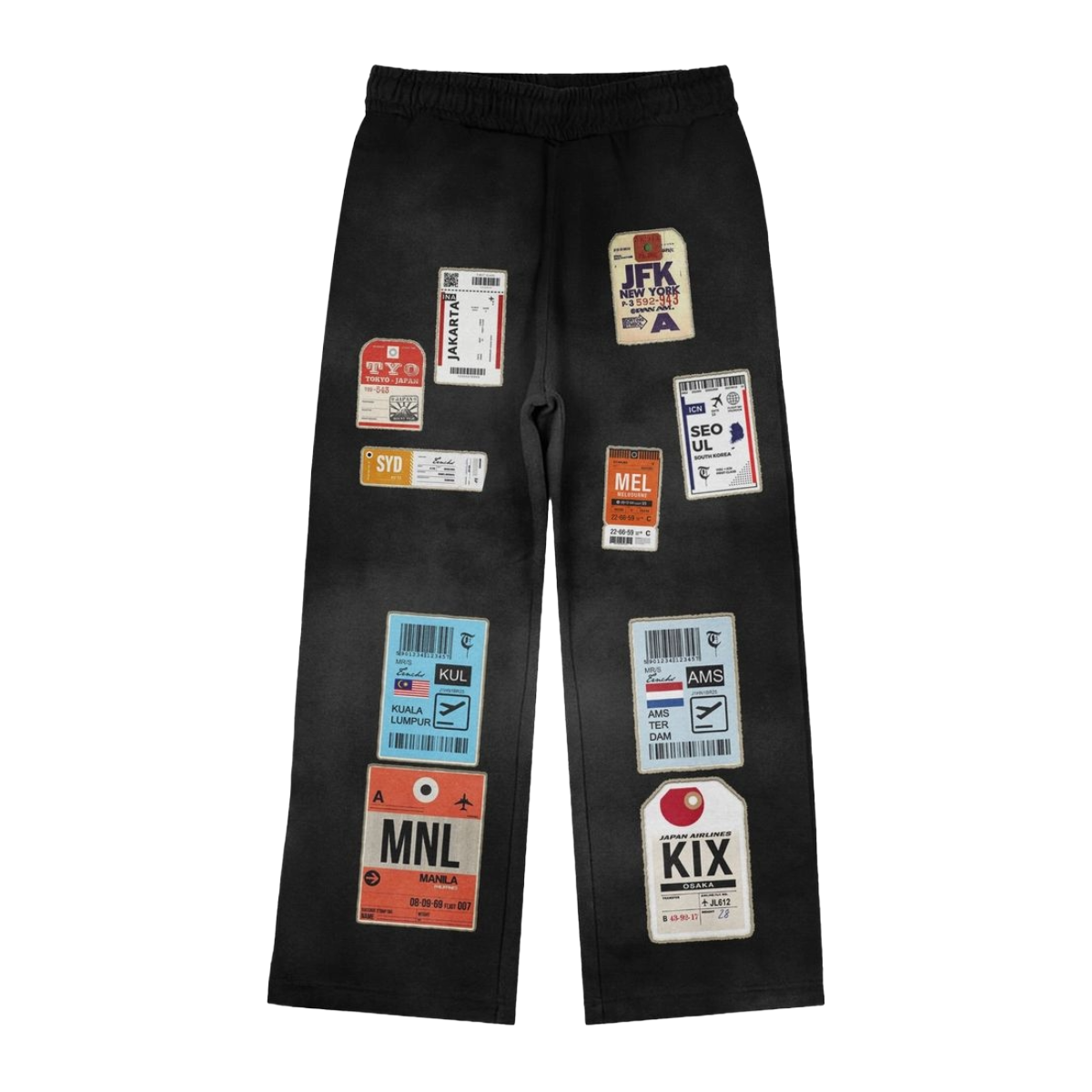 TRNCHS 'AIRMAIL' SWEATPANTS (BLK)
