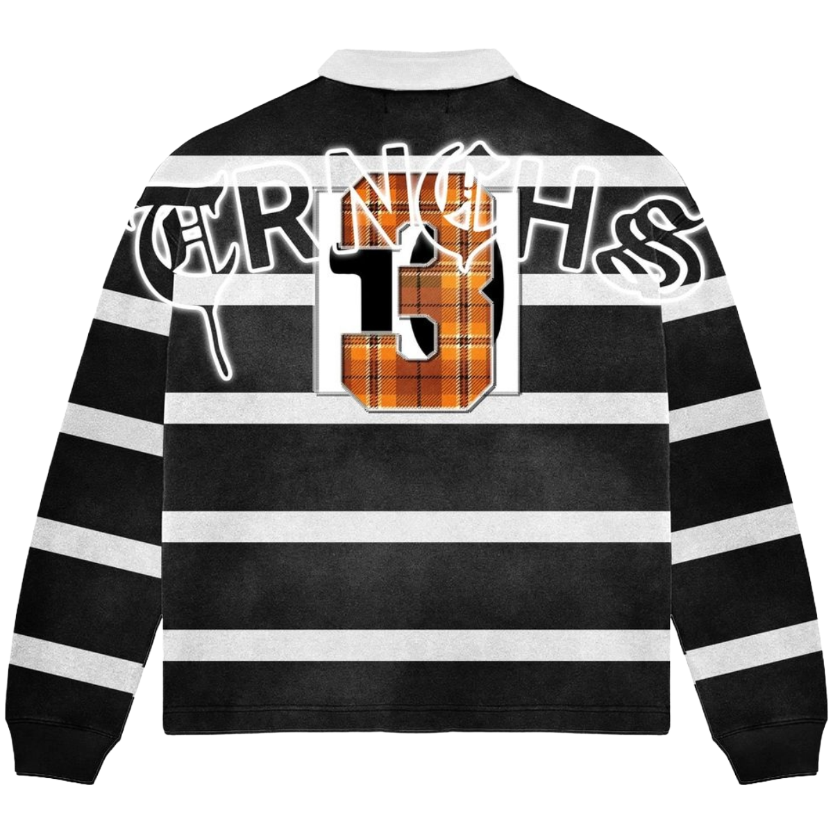 TRNCHS 'GROW DARK' LS POLO (BLK/WHT)