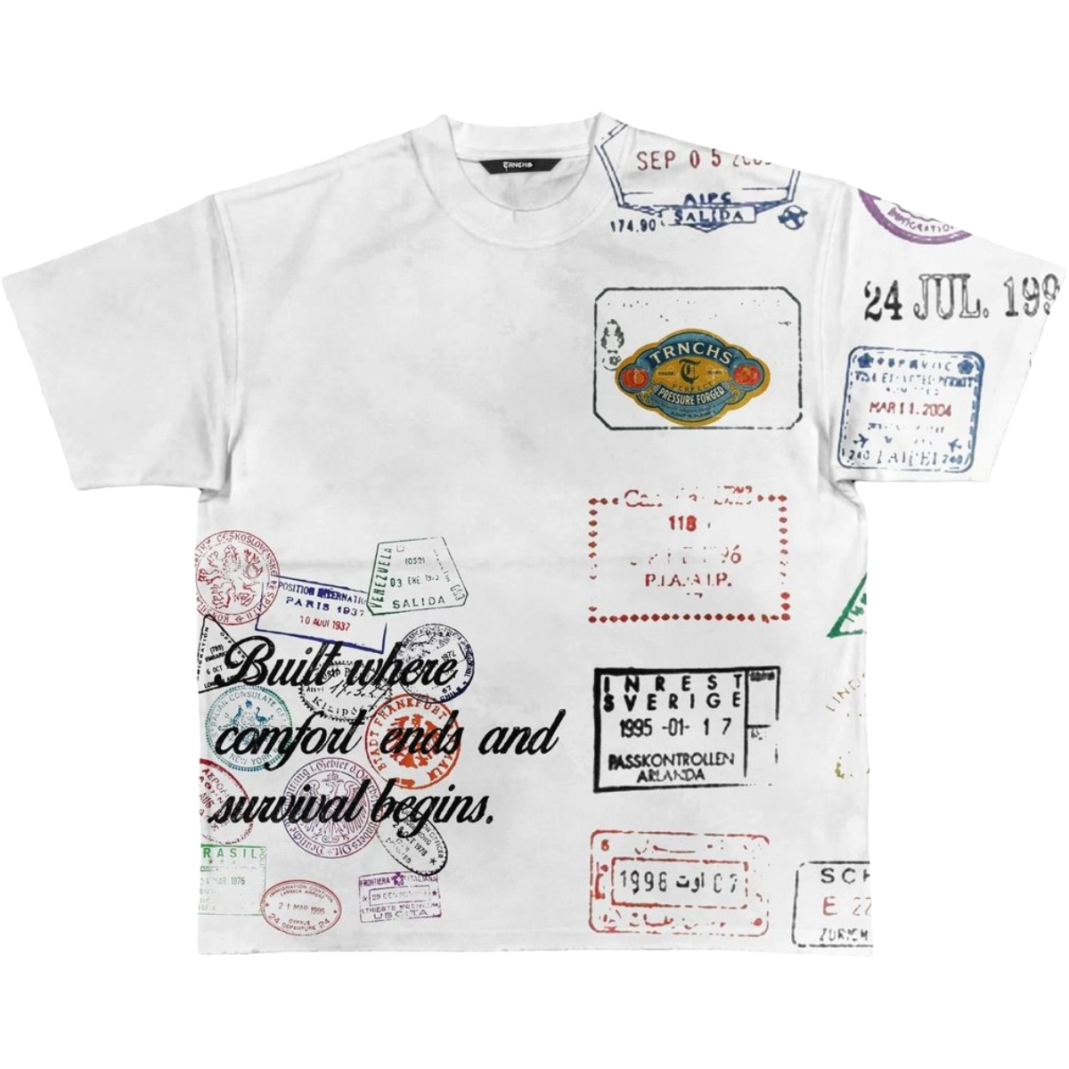 TRNCHS 'SURVIVAL BEGINS' SS TEE (WHT)