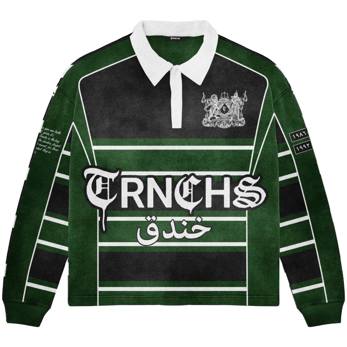 TRNCHS 'KHANDAQ' LS CREWNECK (GRN/BLK)