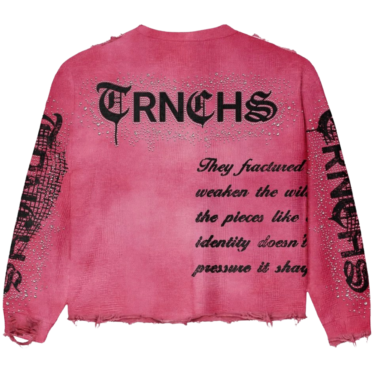 TRNCHS 'SHARPENED IDENTITY' LS CREWNECK (HOT PNK)