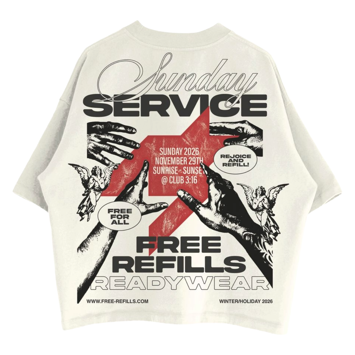FR 'SUNDAY SERVICE' SS TEE (CRM)