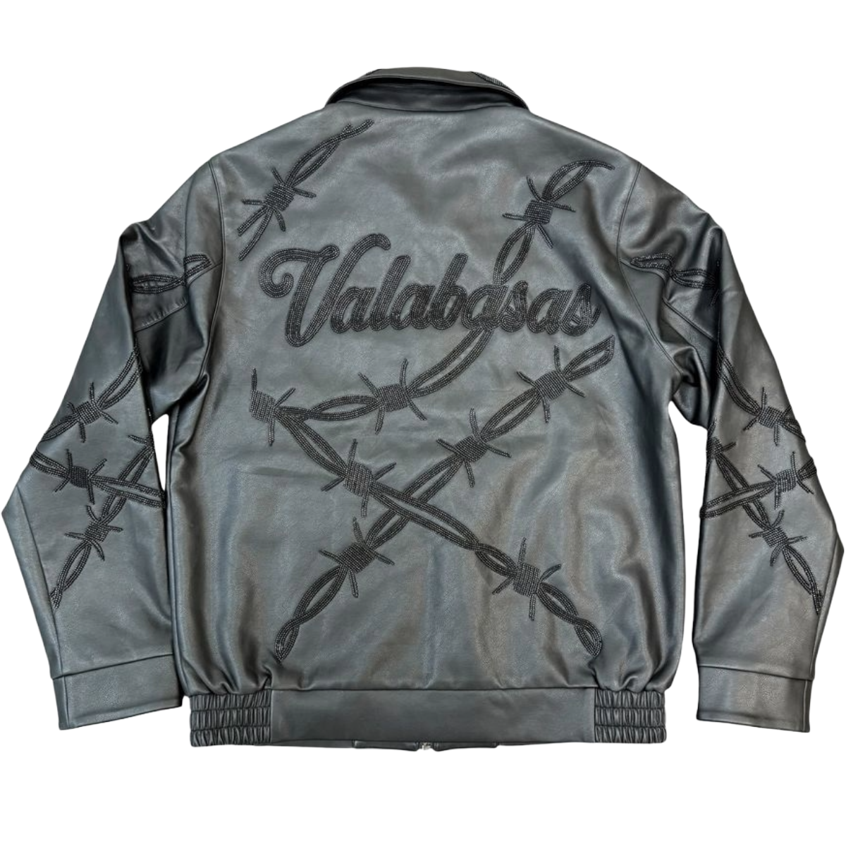 VALABASAS 'BARBED WIRE' LEATHER JACKET (BLK)