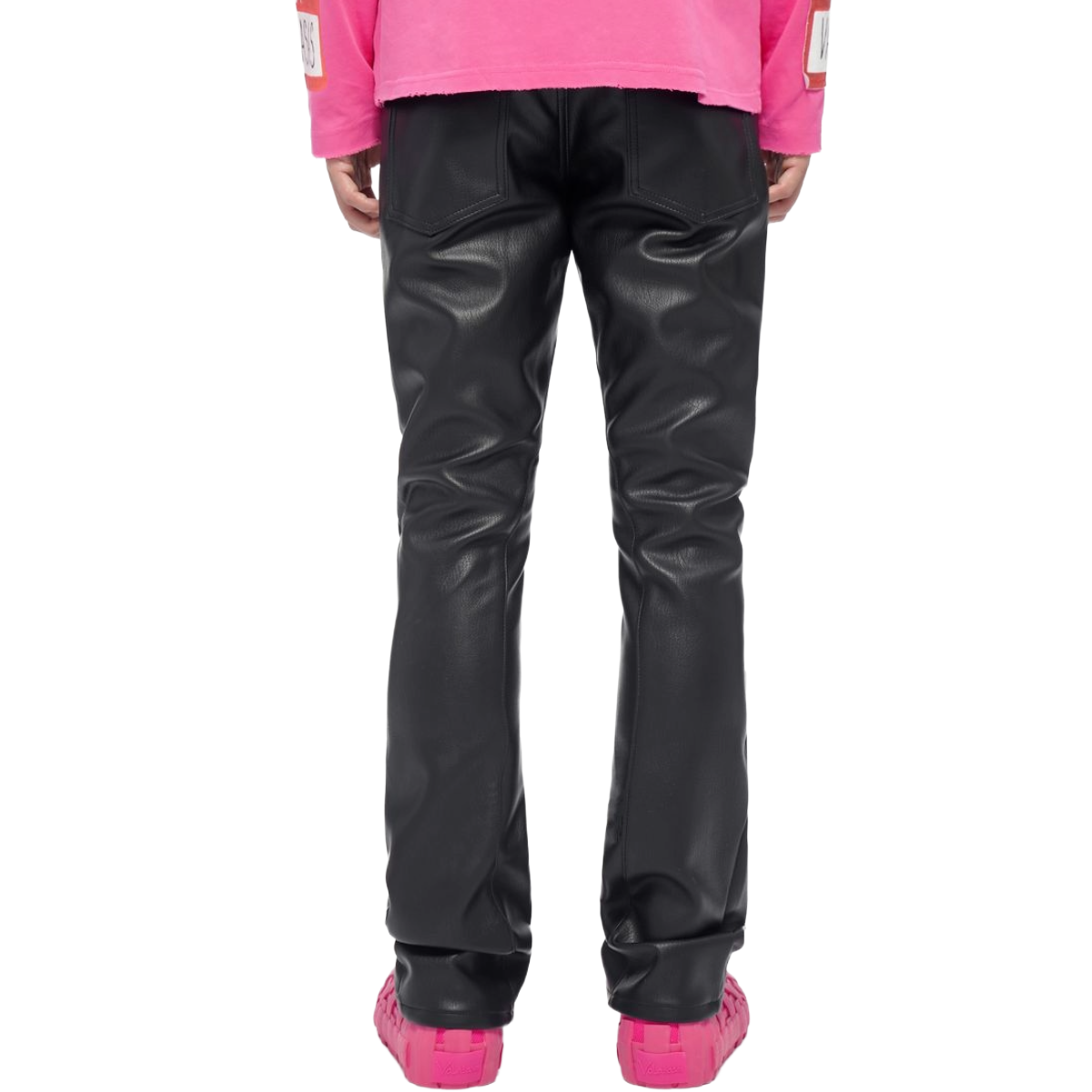 VALABASAS 'MR.STACKED' LEATHER JEANS (BLK)