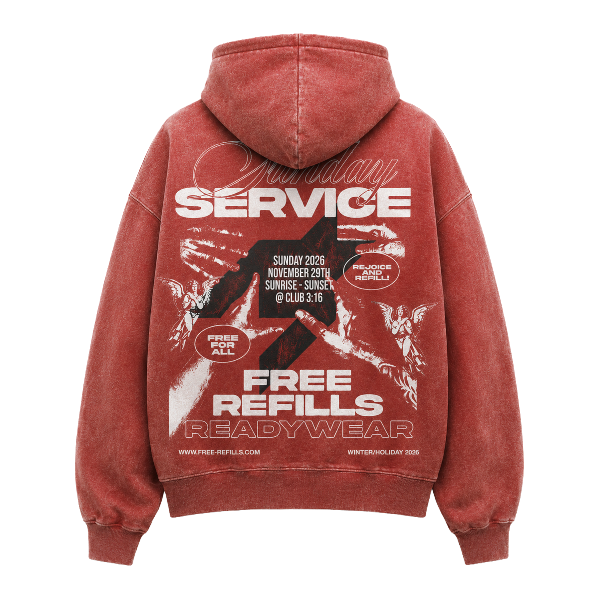 FR 'SUNDAY SERVICE' HOODIE (RED)