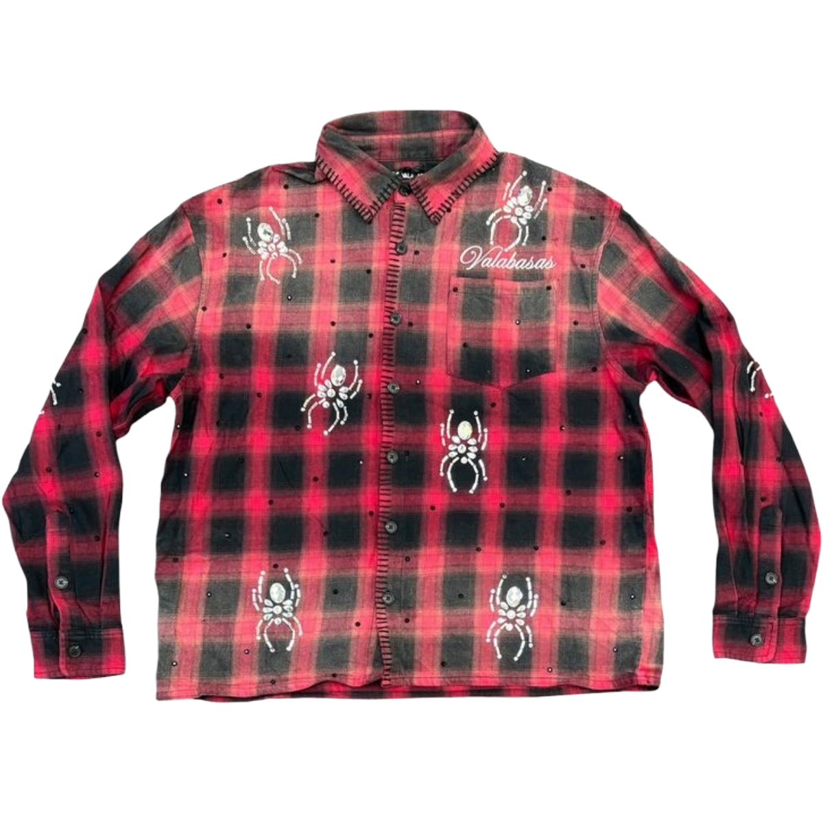VALABASAS 'BLACK WIDOW' LS BUTTON UP (BLK/RED)