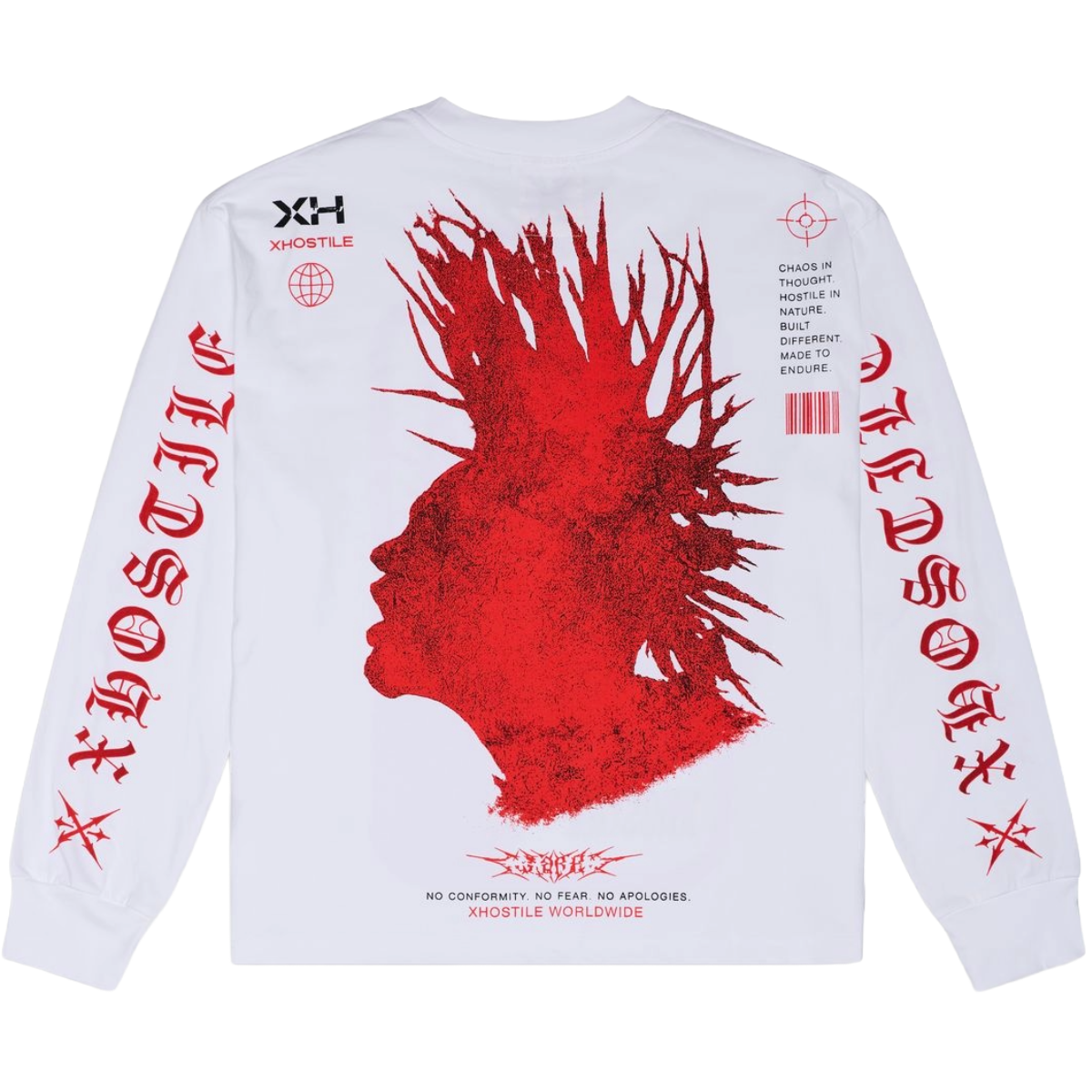 XHOSTILE 'RENEGADE' LS TEE (WHT)
