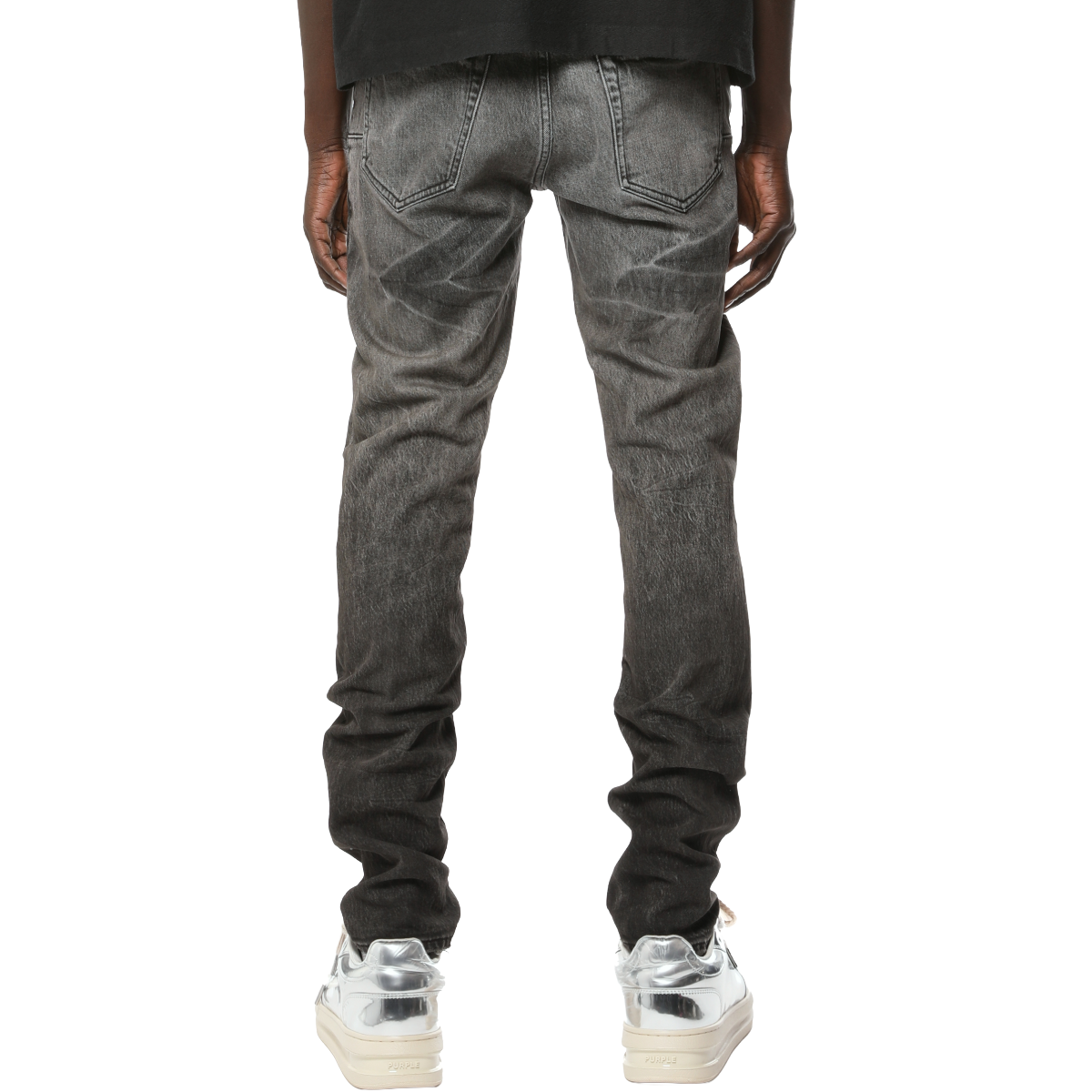 PURPLE SKINNY TACKING DENIM (BLK)
