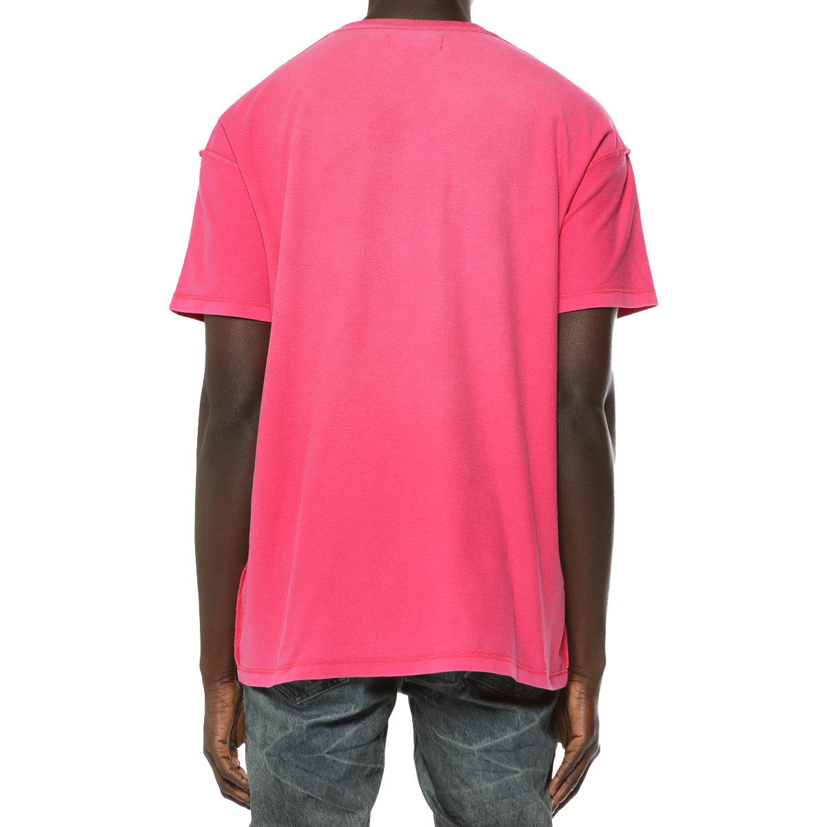 PURPLE TEXTURED INSIDE OUT SS TEE (HT PNK)