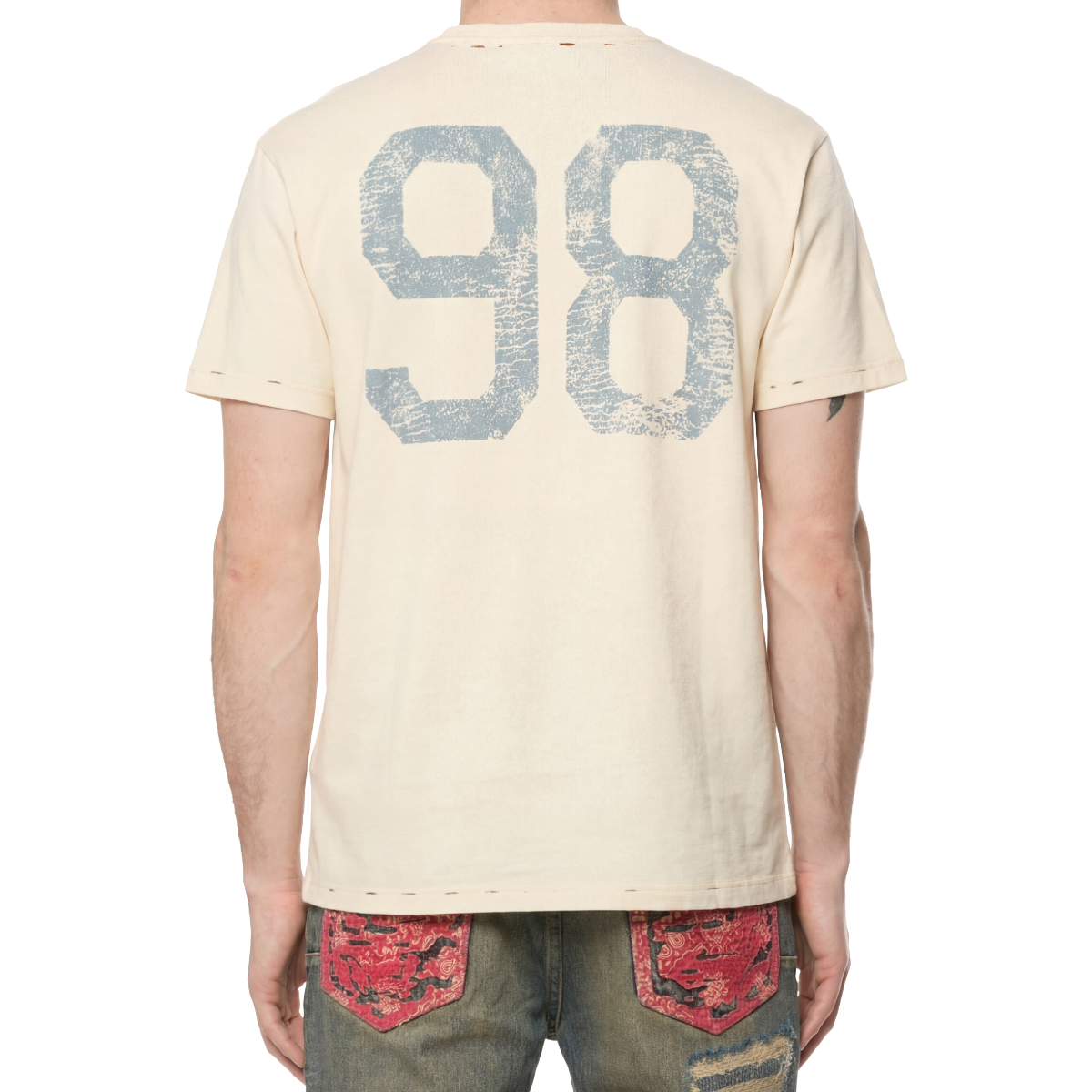 PURPLE TEXTURED SS JERSEY TEE (OFF WHT)
