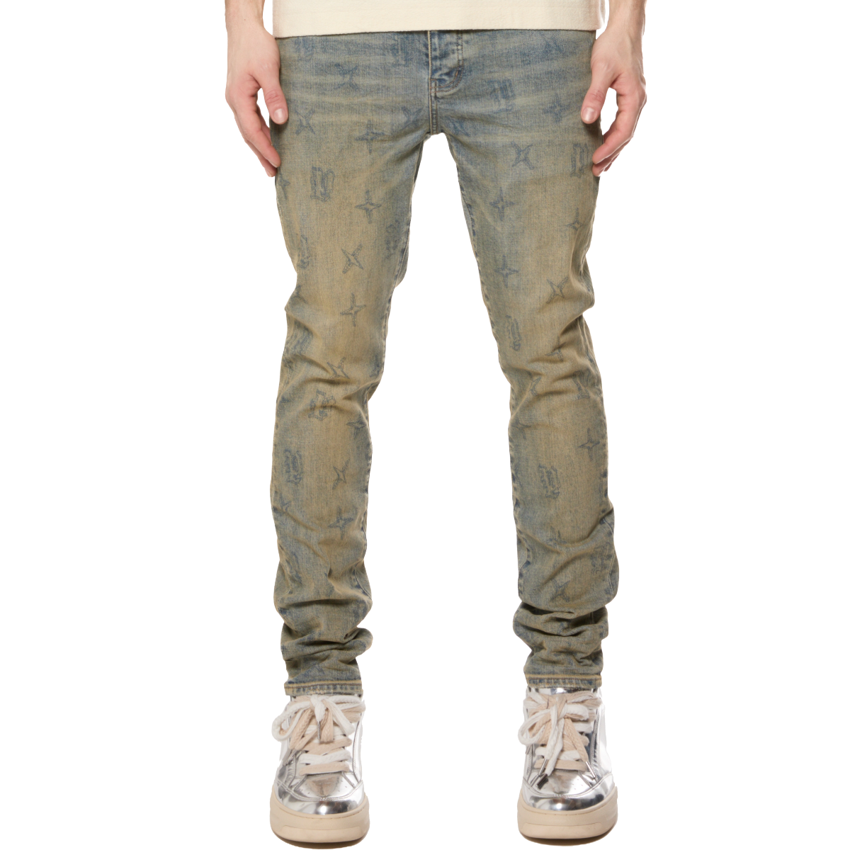 PURPLE SKINNY GOTHIC WIRE DENIM (MD INDIGO)
