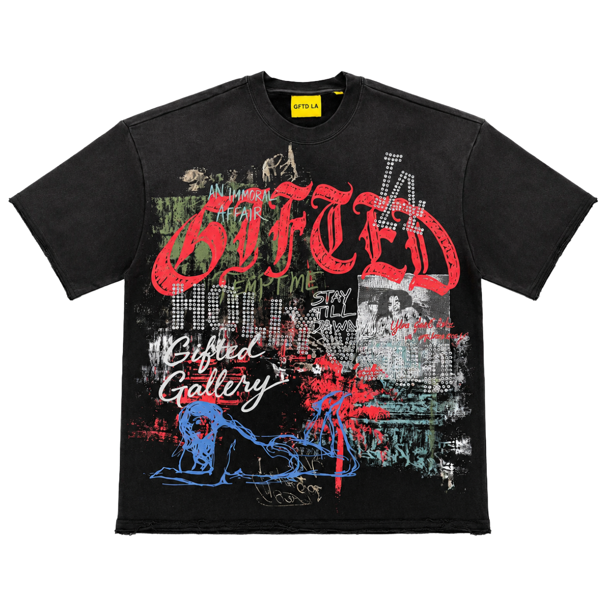 GFTD 'GALLERY' FRENCH TERRY SS TEE (BLK)