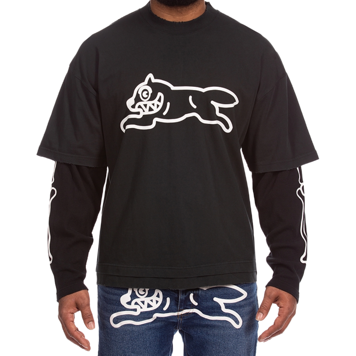 IC 'BONE' LS KNIT TEE (JET BLK)