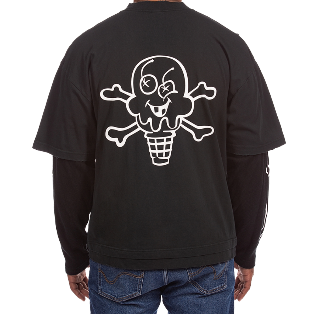 IC 'BONE' LS KNIT TEE (JET BLK)