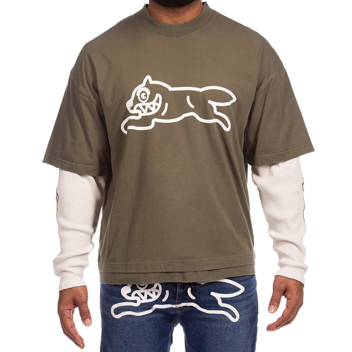 IC 'BONE' LS KNIT TEE (OLV)