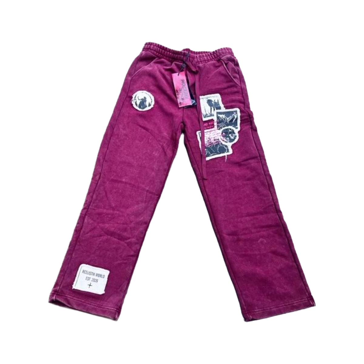REELISTIK 'NYC STAND ALONE' SWEATPANTS (RED)