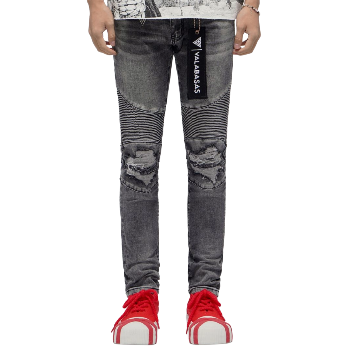 VALABASAS 'MR.BIKER' SKINNY DENIM (GRY)