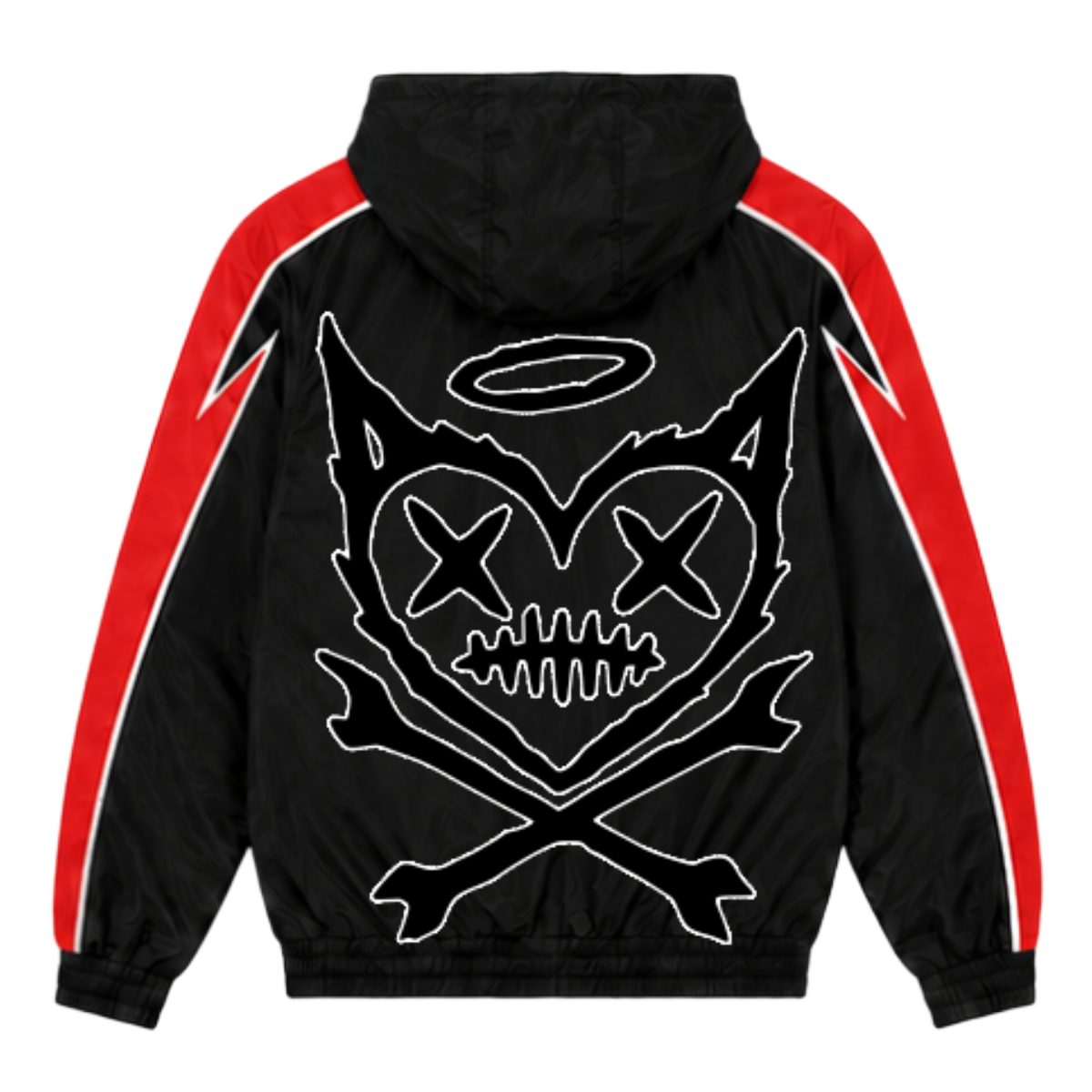 SH NYLON HOODIE (BLK/RED)