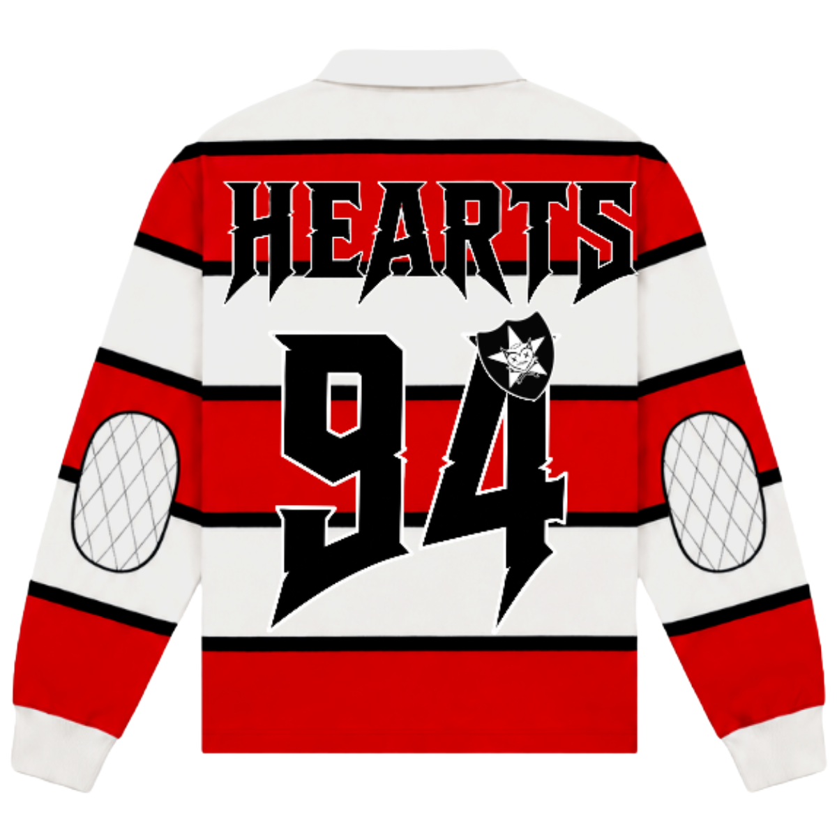 SH 'RUGBY' PATCH KNIT LS SHIRT (RED/WHT)