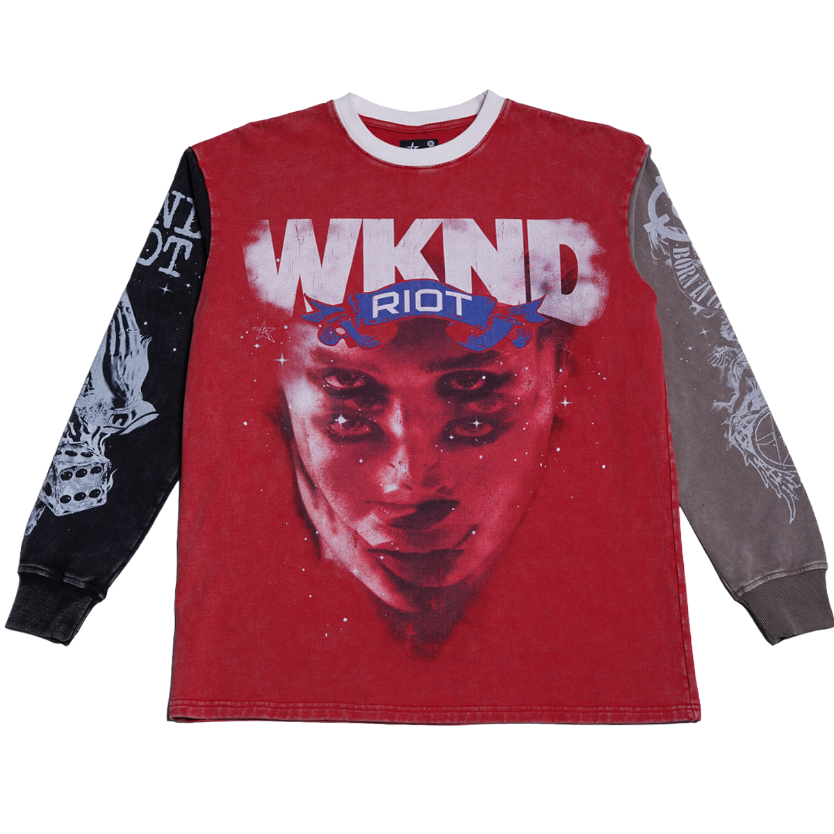 WR 'RIOT FACE' LS TEE (RED)