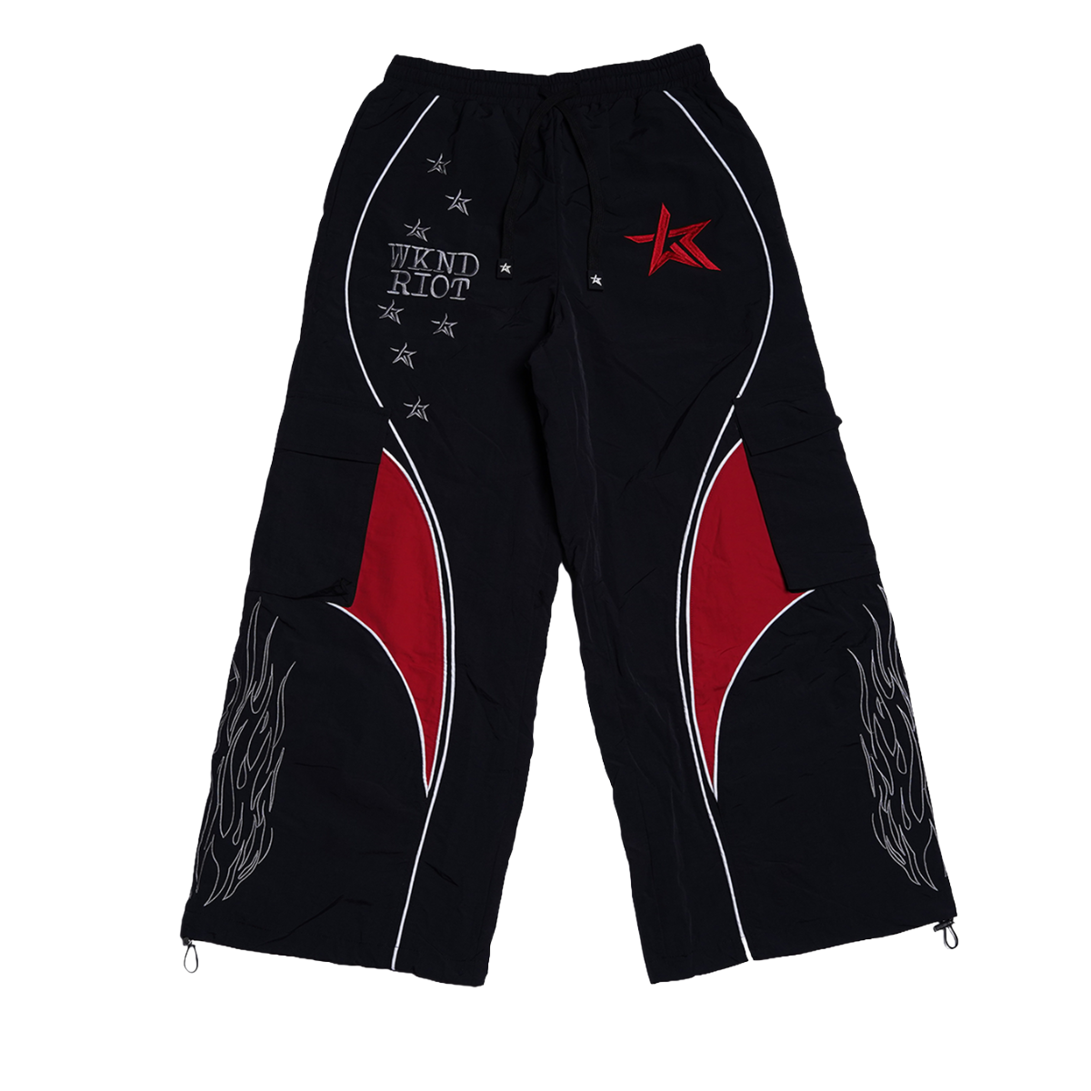 WR 'RIOT FACE' PANTS (BLK/RED)