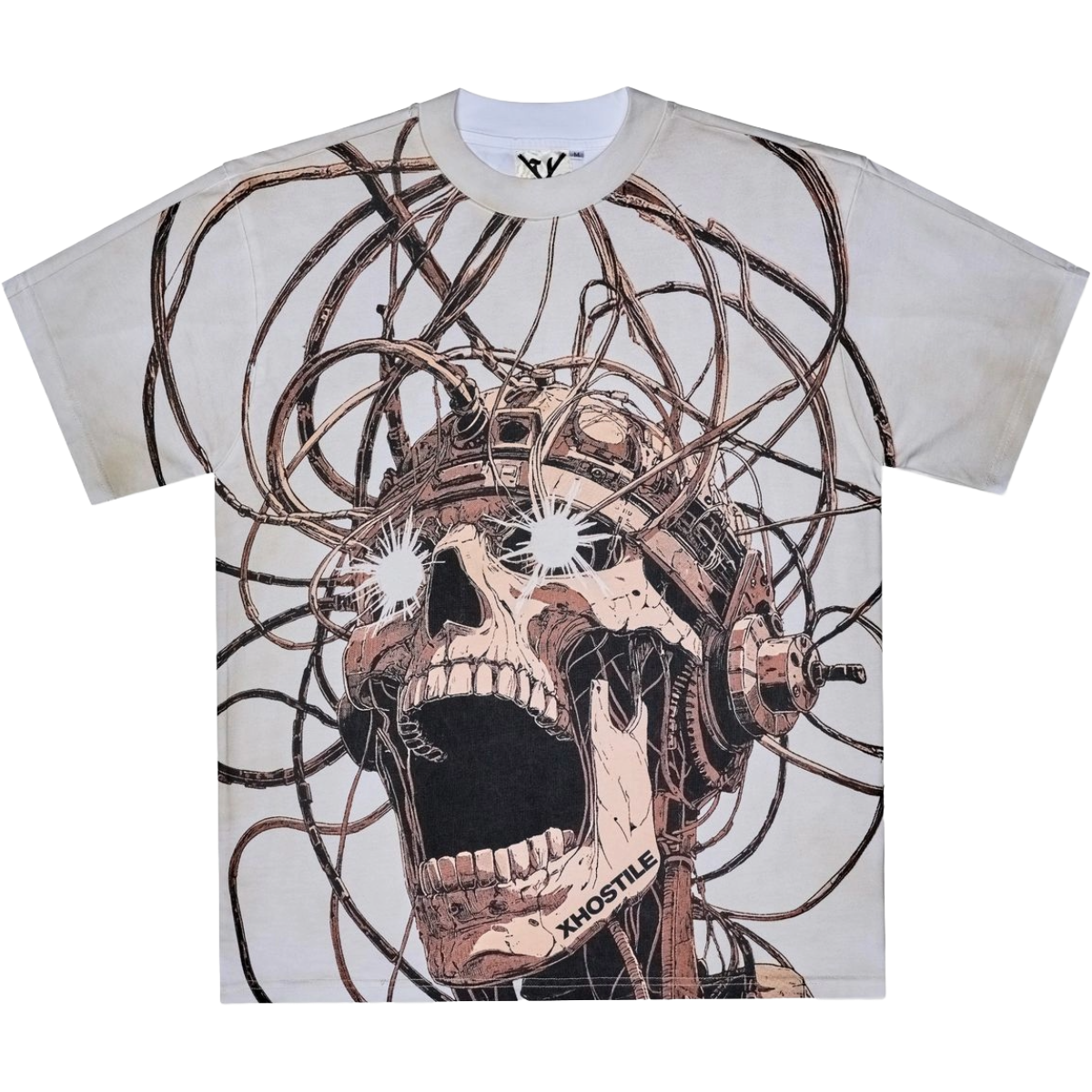 XHOSTILE 'NEURAL OVERLOAD' SS TEE (DTY WASH)