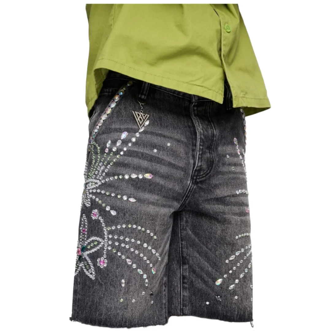 VALABASAS "SAMBA" DENIM SHORTS GREY