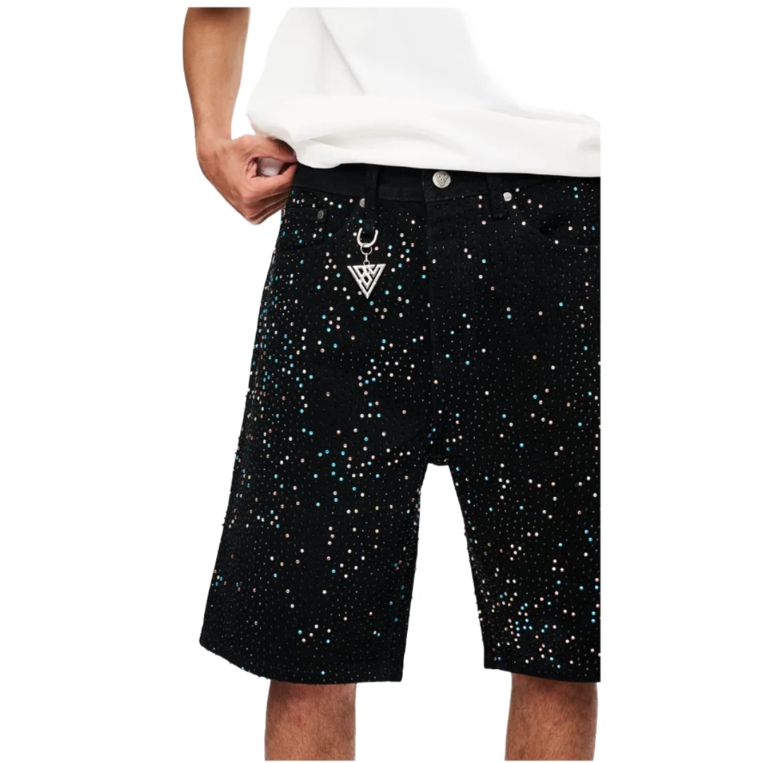 VALABASAS "WEAR" DENIM SHORTS - BLACK