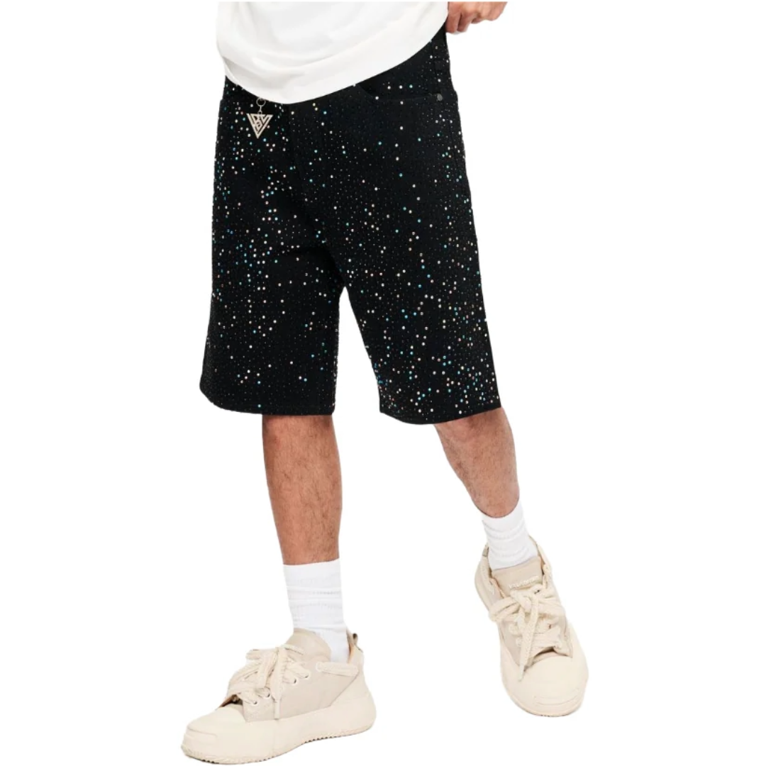 VALABASAS "WEAR" DENIM SHORTS - BLACK