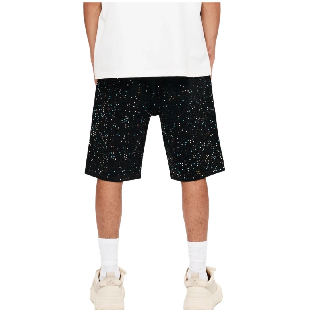 VALABASAS "WEAR" DENIM SHORTS - BLACK