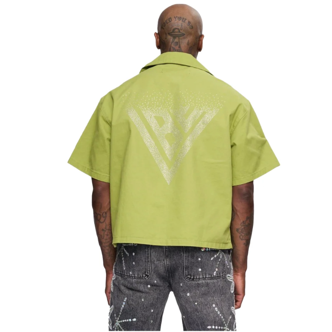 VALABASAS "SHINE" BUTTON DOWN - OLIVE