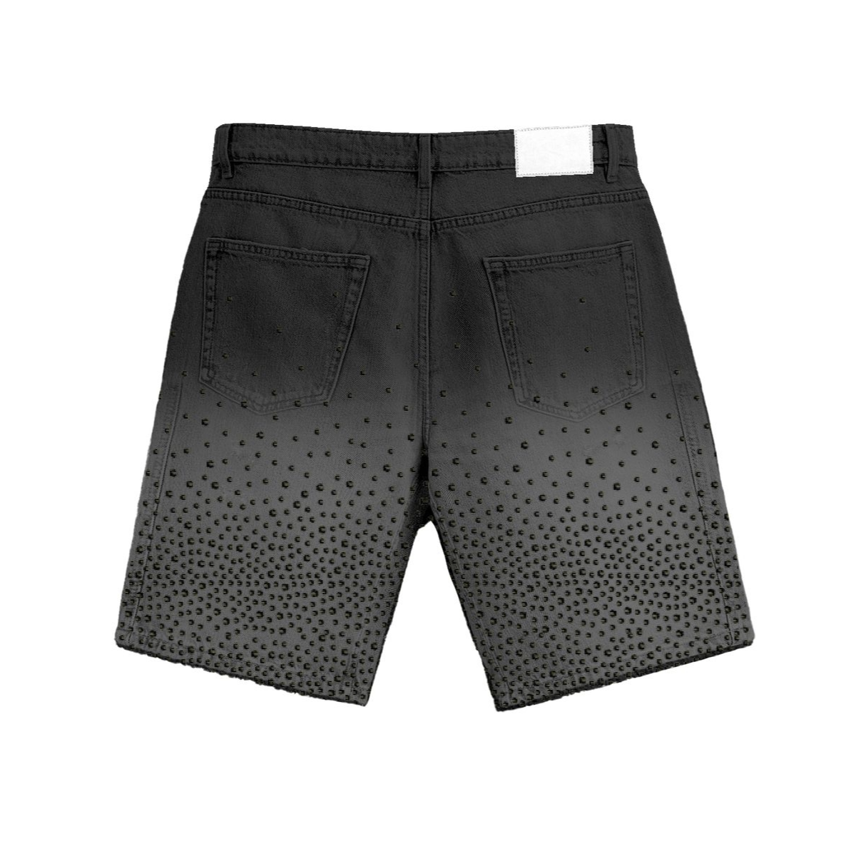 AS "SOLOMON" RHINESTONE JORTS (BLACK)