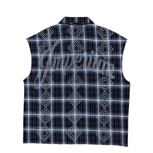 PRESTIGE BLACK IMPERIUM RHINESTONE FLANNEL