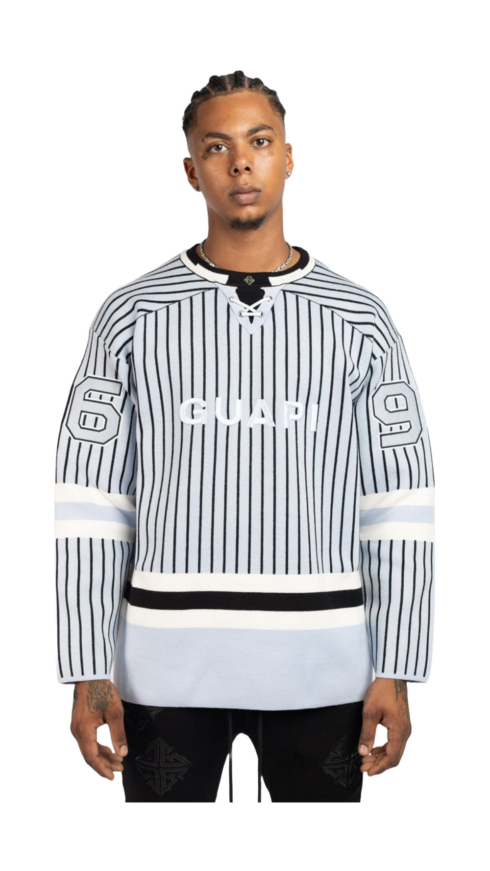 GUAPI BABY BLUE KNIT HOCKEY JERSEY