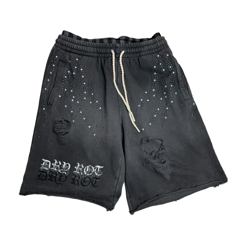 DRY ROT "MIDNIGHT FRAY" COTTON SHORTS