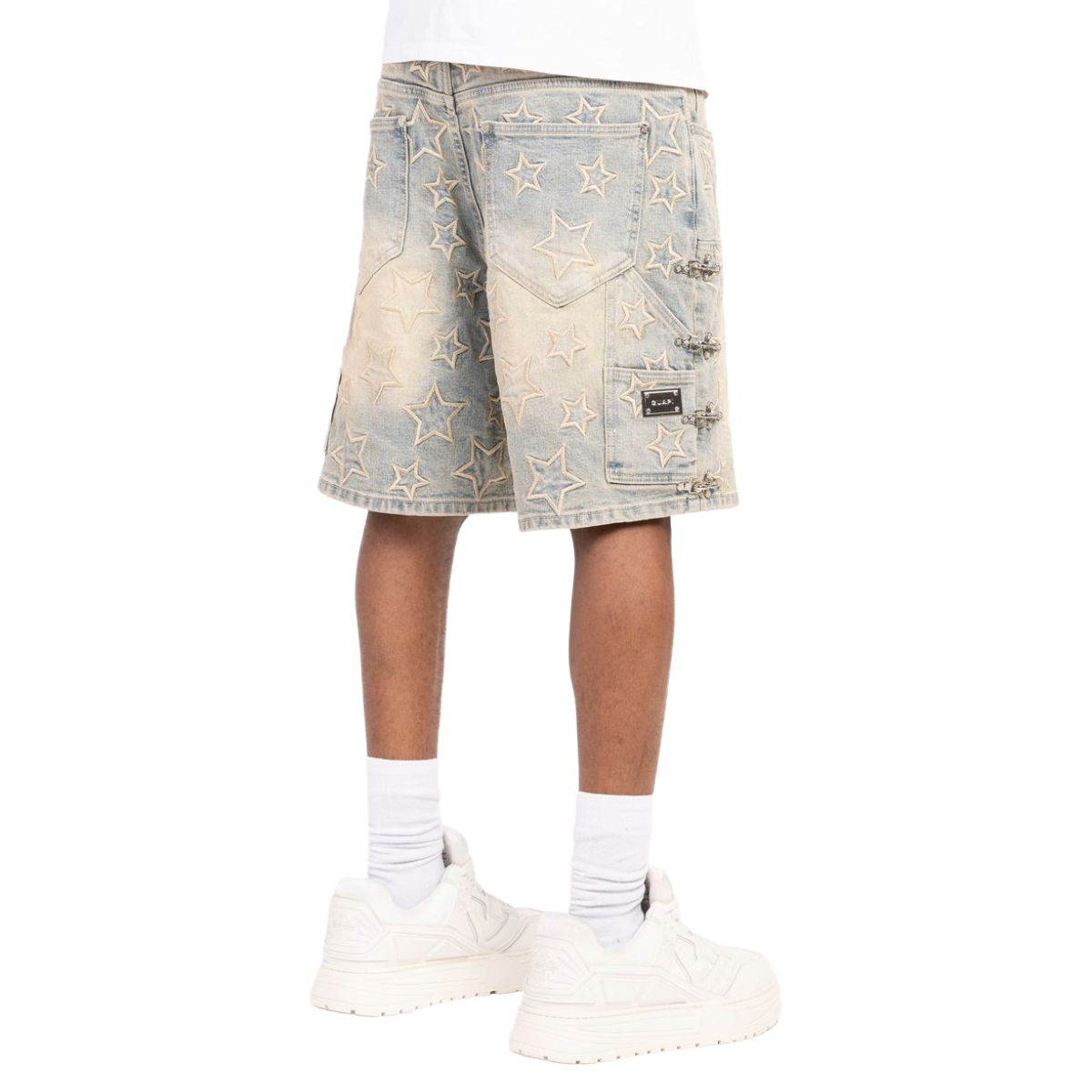 GUAPI  VINTAGE BLUE "STARS" DENIM SHORTS