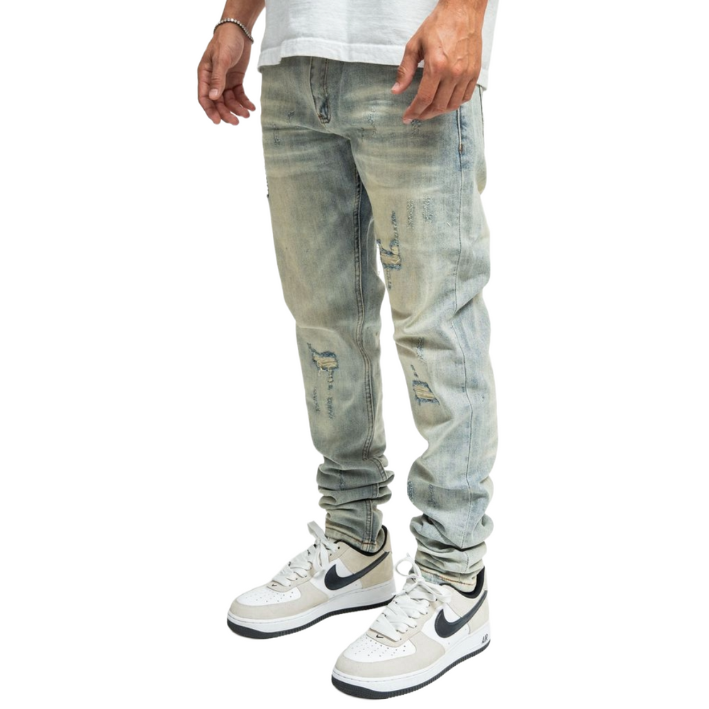 PD "GHOSTED BLUE" SKINNY DENIM (NZ07)