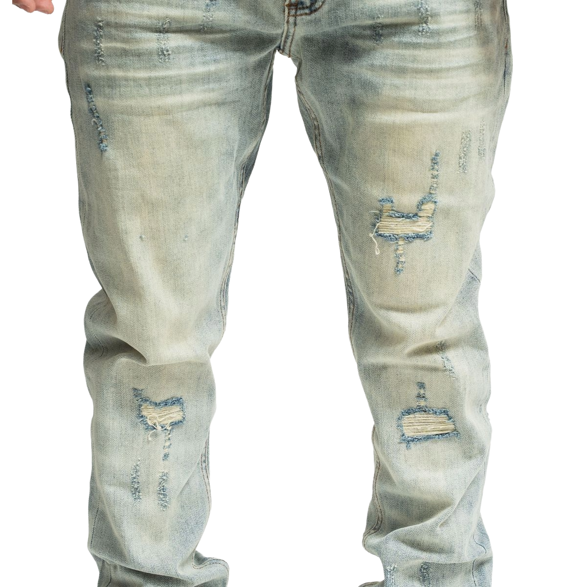 PD "GHOSTED BLUE" SKINNY DENIM (NZ07)