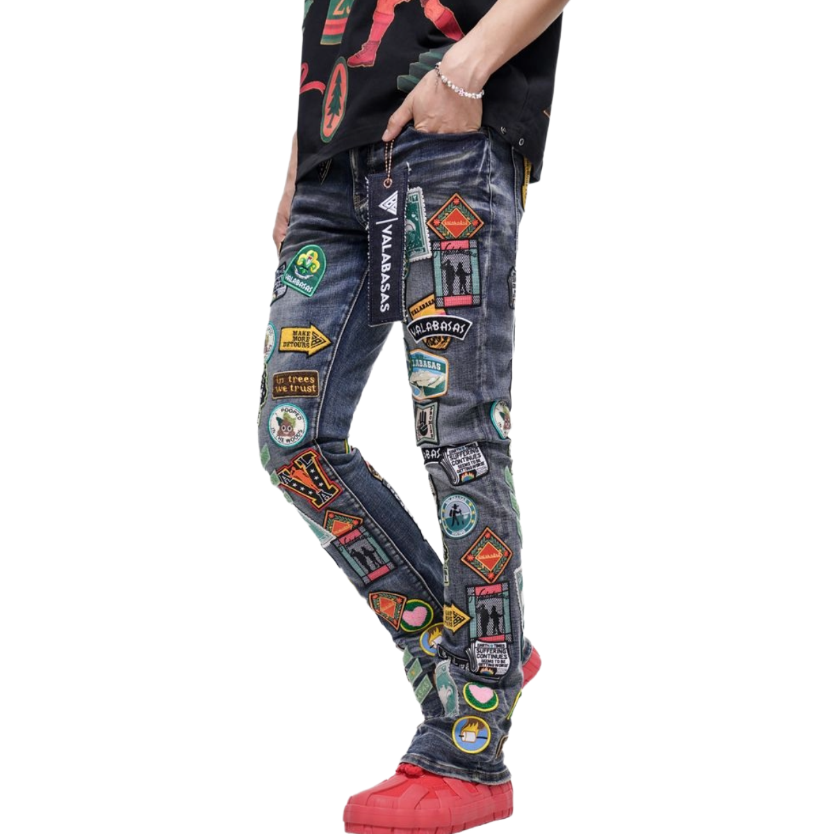 VALABASAS "AXIS" STACKED BLUE WASH DENIM