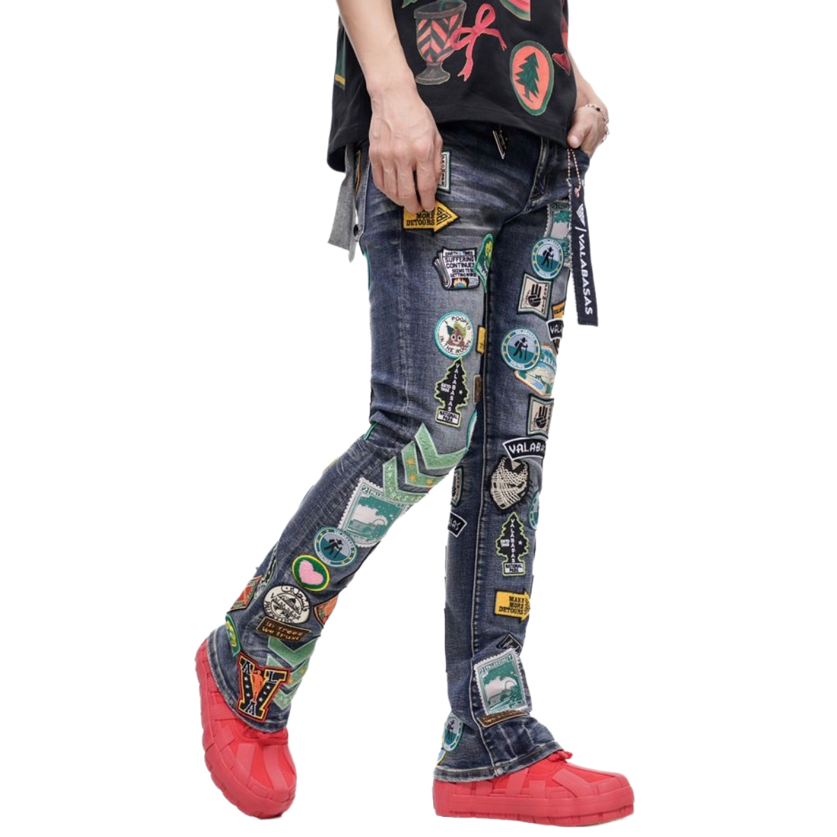 VALABASAS "AXIS" STACKED BLUE WASH DENIM