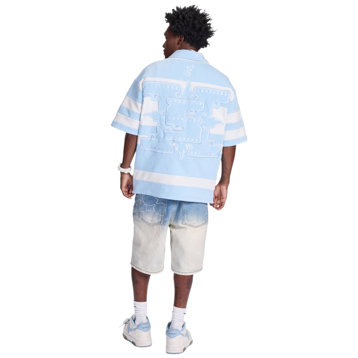 SH "SUPER 9" POLO (BABY BLUE/WHITE)