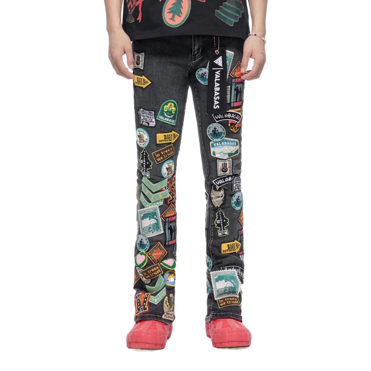 VALABASAS "AXIS" STACKED BLACK/GREY DENIM