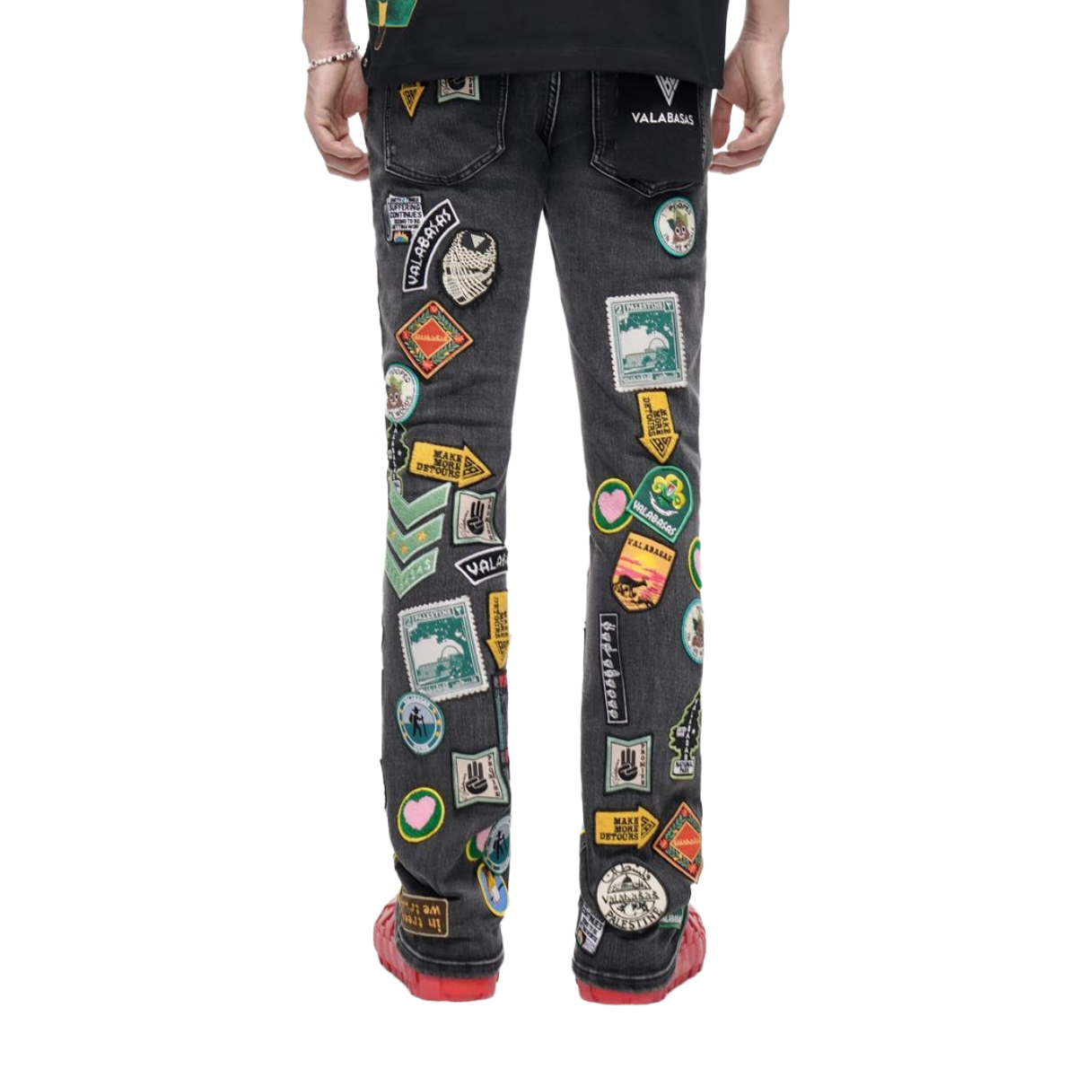 VALABASAS "AXIS" STACKED BLACK/GREY DENIM