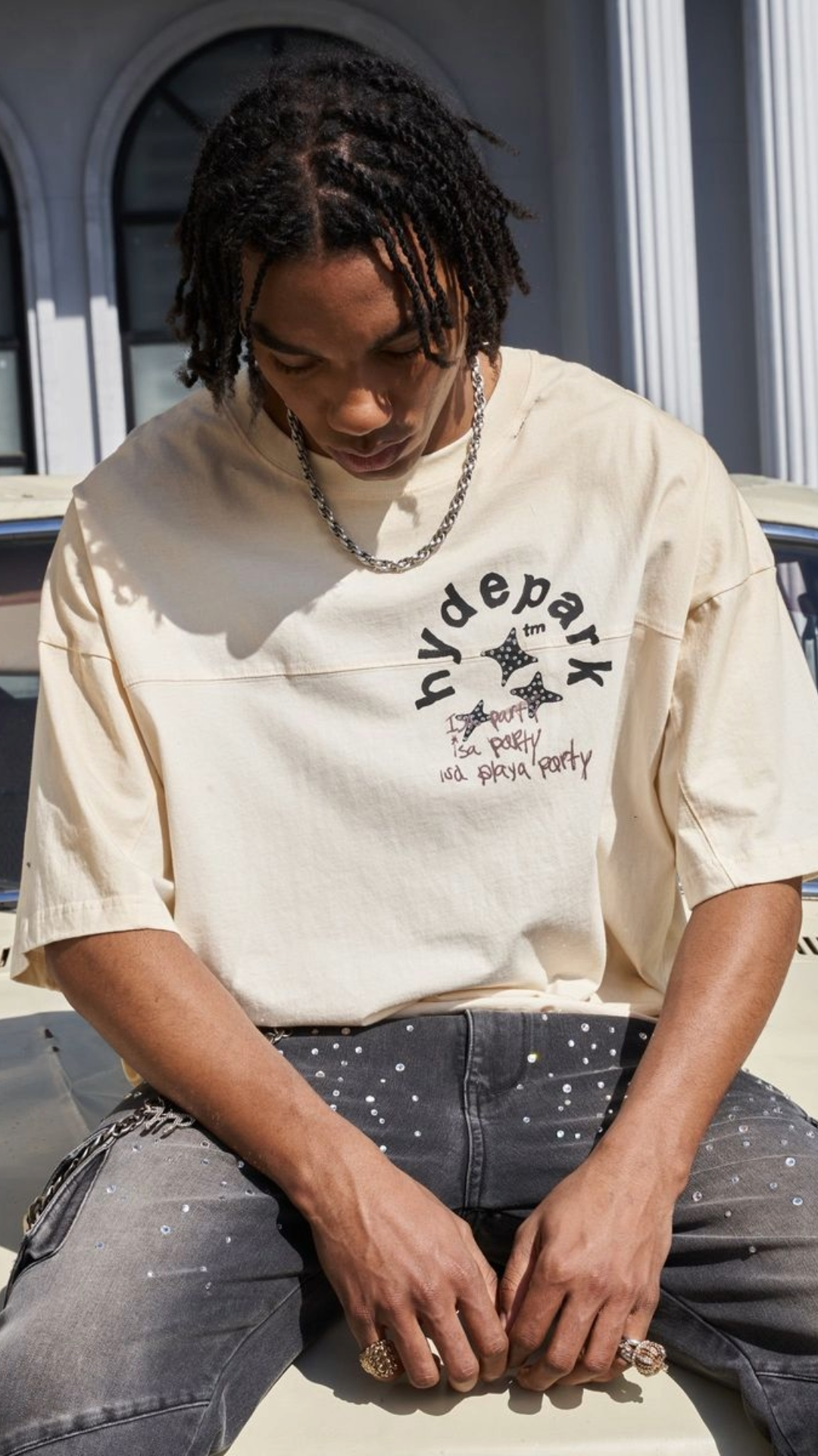 HP Cream Aged Cotton (Double Yoke) Crop Tee