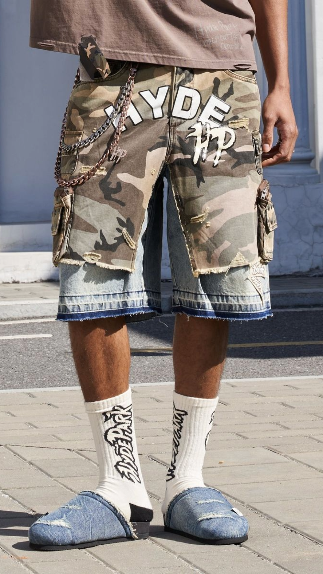 HP Military Green Camo x Denim Cargo Short