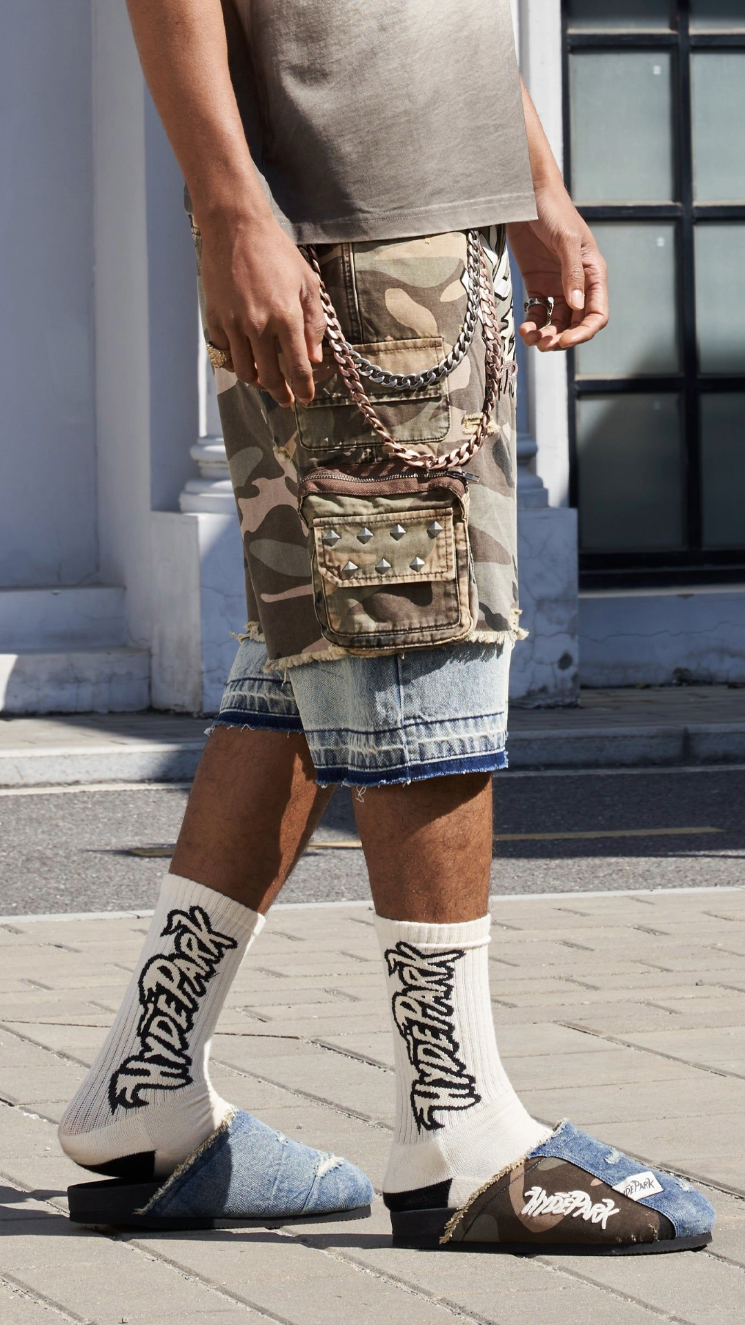 HP Military Green Camo x Denim Cargo Short